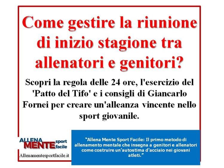 Riunione di inizio anno tra allenatori e genitori: guida pratica per non andare in tilt